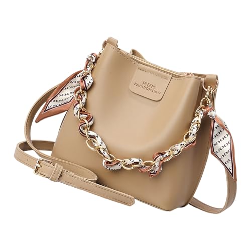 FANSHINUO Elegante Handtasche aus PU-Leder mit großem Fassungsvermögen, Umhängetasche mit modernem Design, Schultertasche für Damen, große Kapazität, khaki, One Size FANSHINUO Elegante Handtasche aus PU-Leder mit großem Fassungsvermögen, Umhängetasche mit modernem Design, Schultertasche für Damen, große Kapazität, khaki, One Size von FANSHINUO