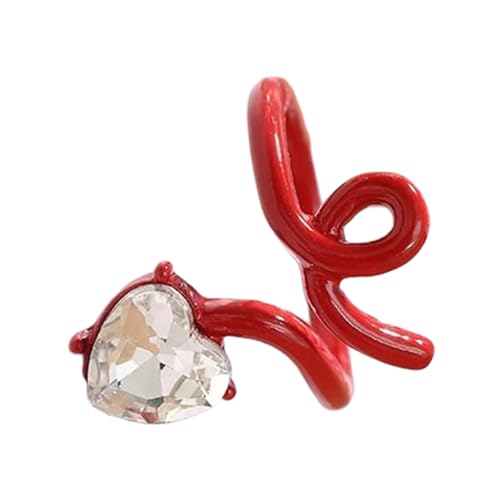 FANSHINUO Elegante Herzringe, Partyzubehör, Herz, Hochzeitsringe, Legierung, Textur, geeignet für lässige Outfits, Adjustable size, Metall von FANSHINUO