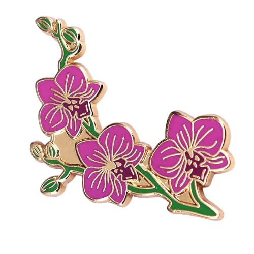 FANSHINUO Elegante Orchideen-Brosche mit exquisiter Handwerkskunst, Blumen-Anstecknadel, Damenschmuck, Metallstruktur für Damen von FANSHINUO