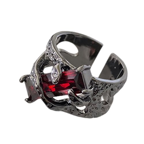 FANSHINUO Elegante Ringe mit offenem Ende mit inspiriertem Design und Edelsteinen, Schmuck für modebewusste Frauen, Diameter 1.8cm, Metall von FANSHINUO