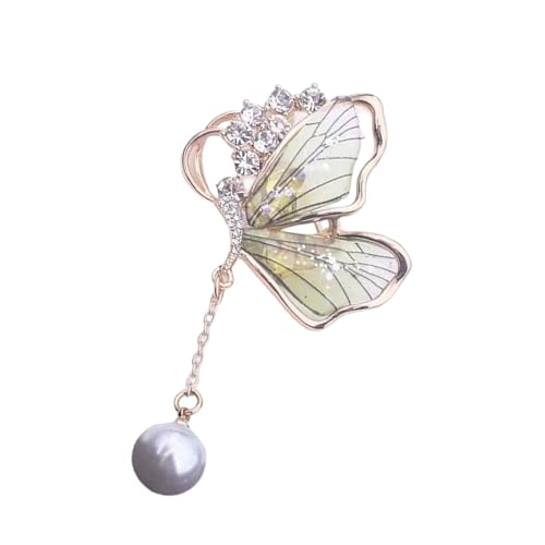 FANSHINUO Elegante Schmetterlings-Brosche mit Perlen-Designs, tropfende Wassertropfen-Form, Legierungsmaterialien für Damen, modisches Accessoire von FANSHINUO