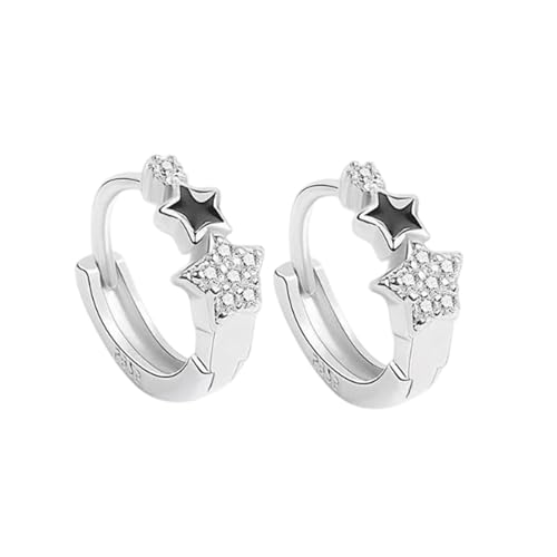 FANSHINUO Elegante Stern Designs Ohrringe Exquisite Stern Ohrringe Ornament verziert mit funkelnden Zirkonia Steinen von FANSHINUO