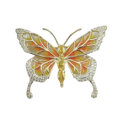 FANSHINUO Elegante emaillierte Schmetterlings-Brosche, Vintage-inspirierte Designs mit Strasssteinen für Damen, Schmuck, Accessoires, Geschenkideen von FANSHINUO