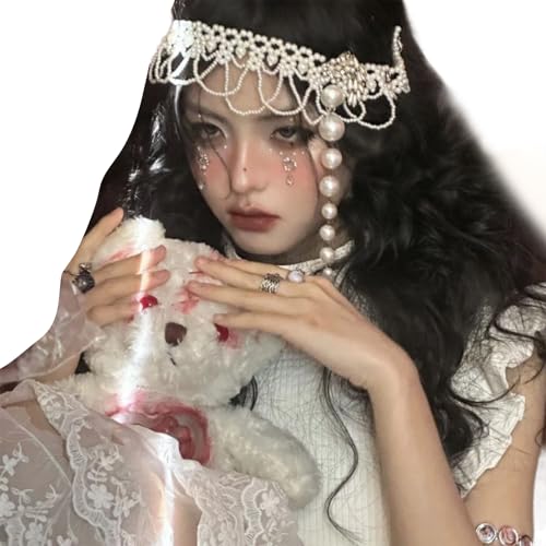 FANSHINUO Eleganter Perlen-Haarschmuck, handgefertigter Perlen-Kopfschmuck für Braut und Brautjungfern, Hochzeiten und formelle Veranstaltungen von FANSHINUO