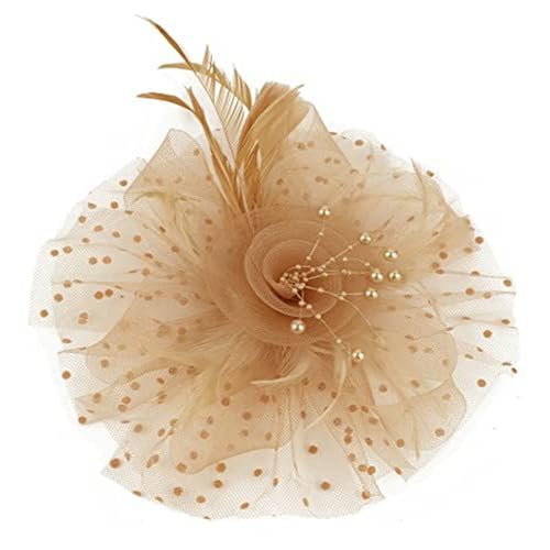 FANSHINUO Gefiederter Kopfschmuck für Damen, Netzhut, Haarband, Stirnband, Hochzeitszubehör, gefiedertes Stirnband, Hut, Party-Haarteil FANSHINUO Gefiederter Kopfschmuck für Damen, Netzhut, Haarband, Stirnband, Hochzeitszubehör, gefiedertes Stirnband, Hut, Party-Haarteil von FANSHINUO
