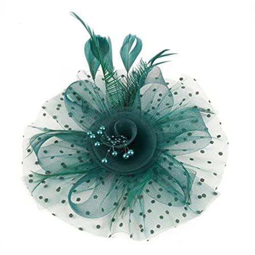 FANSHINUO Gefiederter Kopfschmuck für Damen, Netzhut, Haarband, Stirnband, Hochzeitszubehör, gefiedertes Stirnband, Hut, Party-Haarteil von FANSHINUO