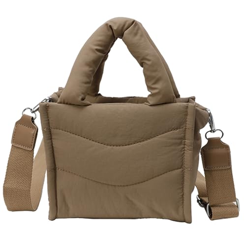 FANSHINUO Große gesteppte Puffertasche für Damen, leichte Schulter- und Umhängetasche, geräumiges Design, ideal für Reisen oder Arbeit, Damen-Handtasche, coffee, One Size FANSHINUO Große gesteppte Puffertasche für Damen, leichte Schulter- und Umhängetasche, geräumiges Design, ideal für Reisen oder Arbeit, Damen-Handtasche, coffee, One Size von FANSHINUO