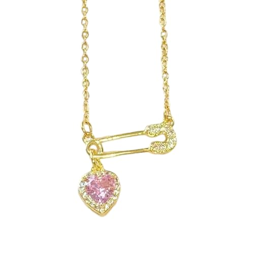 FANSHINUO Halskette mit Herz-Anhänger, Halskette, Datumsschmuck, Legierung, Textur für Musikfestivals und Modenschauen, as the pic show, Metall von FANSHINUO