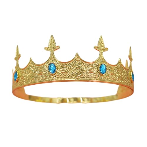 FANSHINUO Herren-Tiaras im Vintage-Stil, für Geburtstagsparty und Kostümveranstaltung, Halloween-Party, Dressingup, Kronenstück, Stirnband, Adjustable diameter 18-19.5cm, Metall FANSHINUO Herren-Tiaras im Vintage-Stil, für Geburtstagsparty und Kostümveranstaltung, Halloween-Party, Dressingup, Kronenstück, Stirnband, Adjustable diameter 18-19.5cm, Metall von FANSHINUO