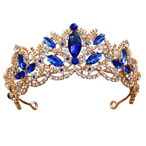 FANSHINUO Kopfbedeckung für Mädchen mit Krönung und Kristallen, für Frauen und Mädchen, Hochzeit, mit Strasssteinen, Height 5.5*curved 27cm; head circumference 55-60cm, Kristall von FANSHINUO