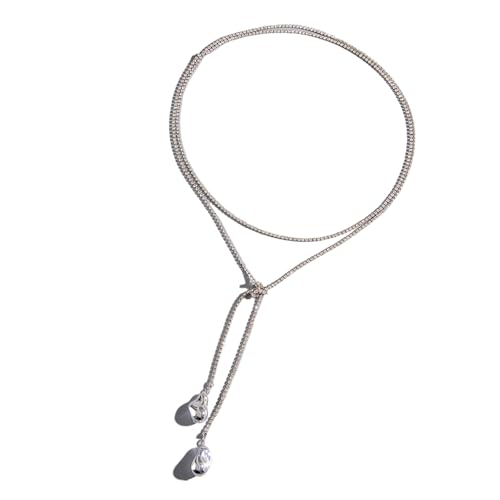 FANSHINUO Lange mehrlagige Strass-Halskette für Damen, elegante stapelbare Kette, Schmuck mit Kristall-Accessoire für den täglichen Gebrauch von FANSHINUO