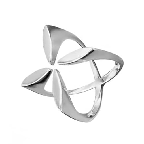 FANSHINUO Linien gekreuzte geometrische Ringe verstellbar für modische Frauen und Trendsetter Persönlichkeit Temperament Accessoire, open one's mouth, Kupfer von FANSHINUO
