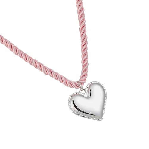 FANSHINUO Moderne Halskette mit Herz-Anhänger, stilvolle Seil-Halskette, Stern-Halsschmuck, Legierung, Textur für Mode-Enthusiasten, 40+5cm, Metall von FANSHINUO