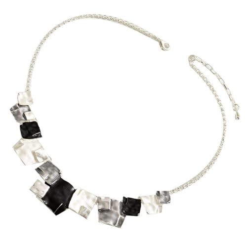 FANSHINUO Quadratische geometrische Legierungs-Halskette, elegantes Accessoire für jeden Tag, Schlüsselbeinkette, geeignet für Mode-Liebhaber von FANSHINUO