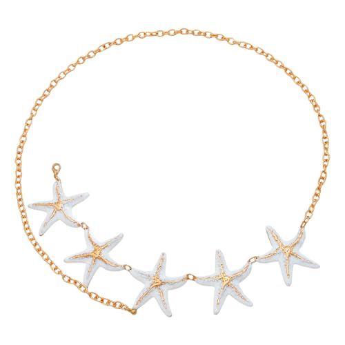 FANSHINUO Seestern-Körperkette für Damen, glänzende Taille und Körperschmuck, Zubehör, Bauchkette für Reisen, Tanzen, Party, 68cm 20cm, Eisen, Imitationsperlen von FANSHINUO