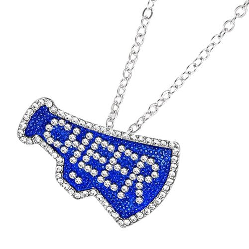 FANSHINUO Sparkling Diamonds Cheering Megafon-Anhänger, Halskette für Sportbegeisterte und Cheerleader, leichter Schmuck von FANSHINUO