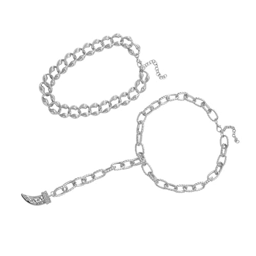 FANSHINUO Stilvolle Halskette, moderne Damen-Halskette, elegantes Armband, Statement-Schmuck, Legierung, Textur, geeignet für Modeliebhaber von FANSHINUO