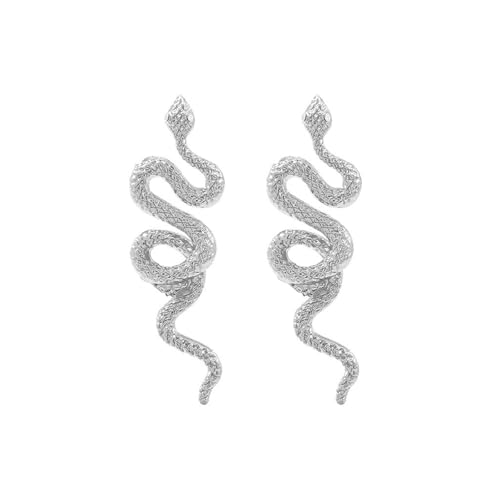 FANSHINUO Stilvolle Schlangen-Ohrringe, Unisex, Punk-Ohrringe, modischer Ohrschmuck, Legierung, Textur, Ohrstecker für multifunktionales Styling, 1.8*5.9cm, Metall von FANSHINUO