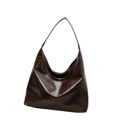 FANSHINUO Stilvolle Unterarmtasche für Damen, große lässige Tasche, PU-Leder, Schultertasche, für Büro, Einkaufen und Reisen, weiche Ledertasche, coffee, One Size von FANSHINUO