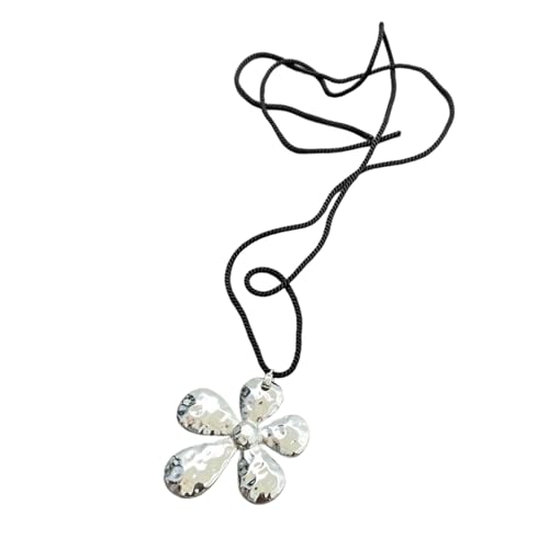 FANSHINUO Strukturierte Halskette mit Blumenanhänger, verstellbare Länge, Blüte, Schlüsselbeinkette, elegantes Schlüsselbein-Kette, Damenschmuck von FANSHINUO