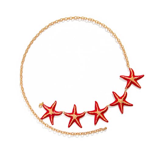 FANSHINUO Taillenkette mit Seestern-Muster, Strandurlaub, Körperkette, modische Strandmode für Damen und Strandliebhaber, as the pic show, Metall von FANSHINUO