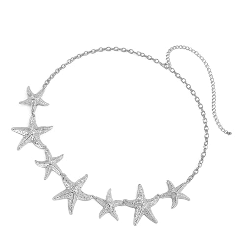 FANSHINUO Taillenkette mit Seestern-Muster, Strandurlaub, Körperkette, modische Strandmode für Damen und Strandliebhaber, as the pic show, Metall von FANSHINUO