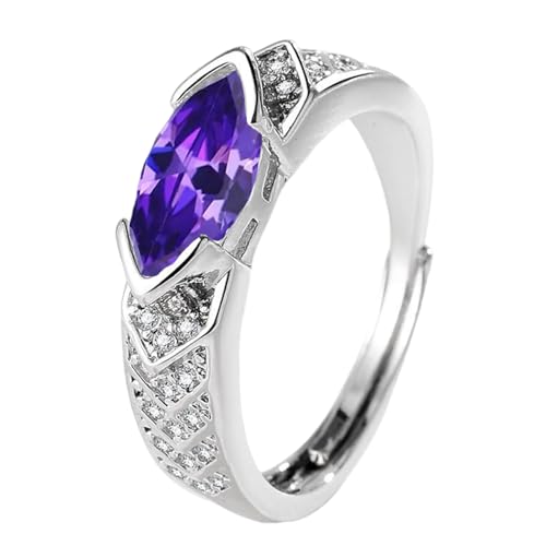FANSHINUO Verstellbare Moissanit-Ringe, Dekoration für trendige Frauen, fördert elegante Stile und Stimmungskleidung, as the pic show, Metall von FANSHINUO