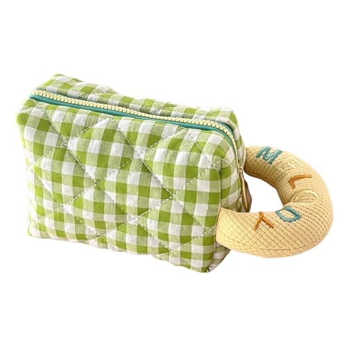 Make-up-Tasche, Reise-Kosmetiktasche, großes Fassungsvermögen, gesteppt, Make-up-Aufbewahrung, Bleistift für Damen, Kulturbeutel, große Kapazität, Reisewäsche, gesteppte Kosmetik, grün, Mass Beauty von FANSHINUO