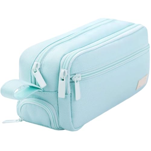 Modische Stifthalter, ästhetisches Federmäppchen, mehrschichtige Tasche, Schulzubehör für Studenten, mehrschichtige Tasche, ästhetisch, einfache Beutelbox, lichtgrün Modische Stifthalter, ästhetisches Federmäppchen, mehrschichtige Tasche, Schulzubehör für Studenten, mehrschichtige Tasche, ästhetisch, einfache Beutelbox, lichtgrün von FANSHINUO
