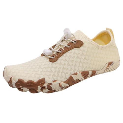 FANSU Aqua Schuhe Herren Damen, Strandschuhe Schnelltrocknend Aquaschuhe Unisex GR 35-46 rutschfest Wasserschuhe Schwimmschuhe Sommer Atmungsaktive Badeschuhe (Beige C,39) von FANSU