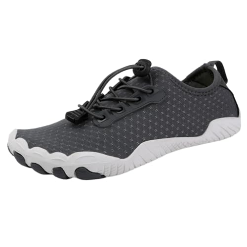 FANSU Aqua Schuhe Herren Damen, Strandschuhe Schnelltrocknend Aquaschuhe Unisex GR 35-46 rutschfest Wasserschuhe Schwimmschuhe Sommer Atmungsaktive Badeschuhe (Dunkelgrau C,41) von FANSU