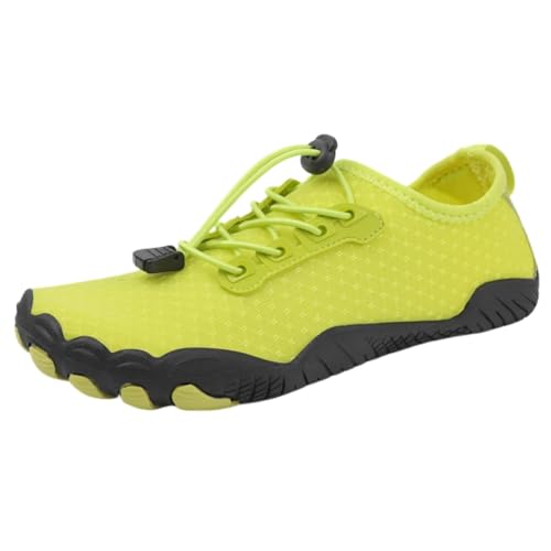 FANSU Aqua Schuhe Herren Damen, Strandschuhe Schnelltrocknend Aquaschuhe Unisex GR 35-46 rutschfest Wasserschuhe Schwimmschuhe Sommer Atmungsaktive Badeschuhe (Fluoreszierendes Grün C,39) von FANSU