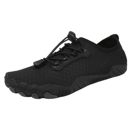 FANSU Aqua Schuhe Herren Damen, Strandschuhe Schnelltrocknend Aquaschuhe Unisex GR 35-46 rutschfest Wasserschuhe Schwimmschuhe Sommer Atmungsaktive Badeschuhe (Schwarz C,36) von FANSU