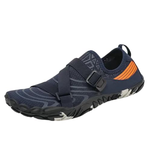 FANSU Aqua Schuhe Herren Damen, Strandschuhe Schnelltrocknend Aquaschuhe Unisex GR 35-46 rutschfest Wasserschuhe Schwimmschuhe Sommer Atmungsaktive Badeschuhe Surfschuhe (Marineblau B,44) von FANSU