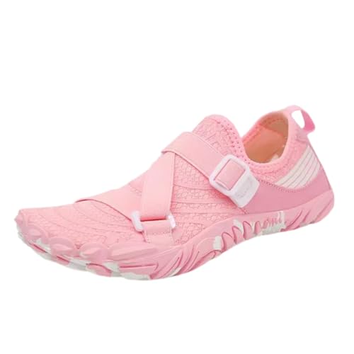 FANSU Aqua Schuhe Herren Damen, Strandschuhe Schnelltrocknend Aquaschuhe Unisex GR 35-46 rutschfest Wasserschuhe Schwimmschuhe Sommer Atmungsaktive Badeschuhe Surfschuhe (Rosa B,40) von FANSU