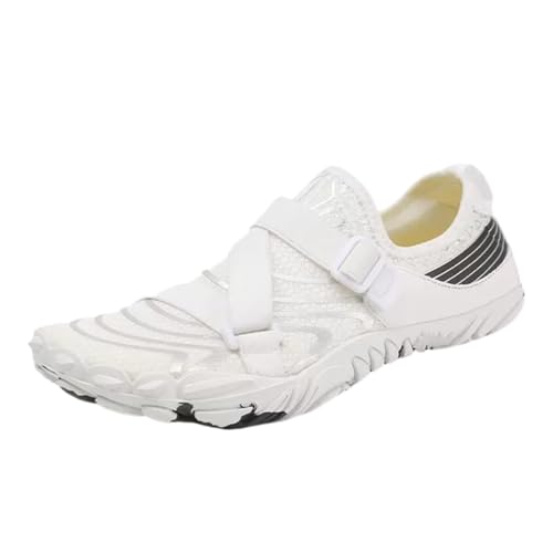 FANSU Aqua Schuhe Herren Damen, Strandschuhe Schnelltrocknend Aquaschuhe Unisex GR 35-46 rutschfest Wasserschuhe Schwimmschuhe Sommer Atmungsaktive Badeschuhe Surfschuhe (Weiß B,42) von FANSU