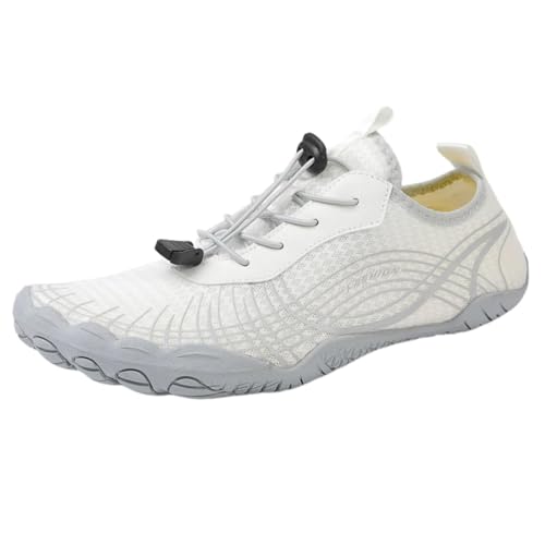 FANSU Aqua Schuhe Herren Damen, Strandschuhe Schnelltrocknend Aquaschuhe Unisex GR 35-46 rutschfest Wasserschuhe Schwimmschuhe Sommer Atmungsaktive Badeschuhe Surfschuhe (Weiß D,37) von FANSU