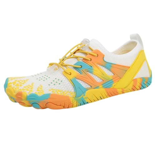 FANSU Aqua Schuhe Herren Damen, Strandschuhe Schnelltrocknend Aquaschuhe Unisex GR 35-46 rutschfest Wasserschuhe Schwimmschuhe Sommer Atmungsaktive Badeschuhe Surfschuhe Tauchschuhe (Gelb,39) von FANSU