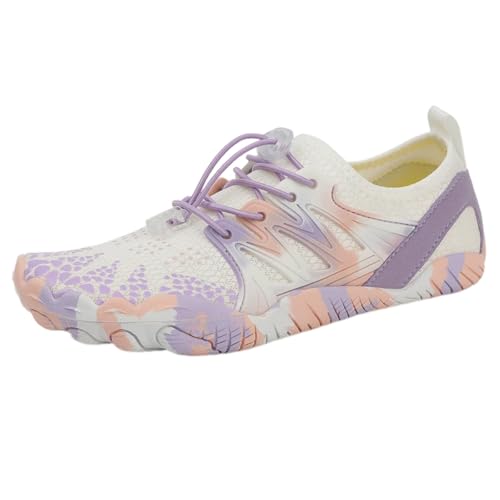 FANSU Aqua Schuhe Herren Damen, Strandschuhe Schnelltrocknend Aquaschuhe Unisex GR 35-46 rutschfest Wasserschuhe Schwimmschuhe Sommer Atmungsaktive Badeschuhe Surfschuhe Tauchschuhe (Lila,40) von FANSU