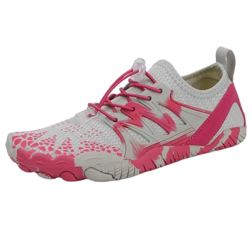 FANSU Aqua Schuhe Herren Damen, Strandschuhe Schnelltrocknend Aquaschuhe Unisex GR 35-46 rutschfest Wasserschuhe Schwimmschuhe Sommer Atmungsaktive Badeschuhe Surfschuhe Tauchschuhe (Rosenrot,41) von FANSU