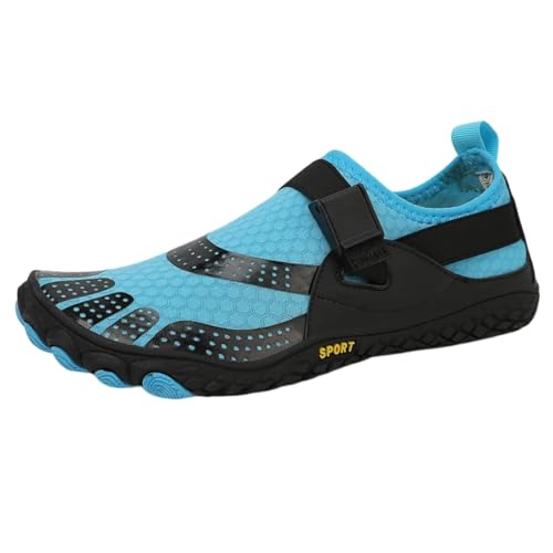 FANSU Aqua Schuhe Herren Damen, Strandschuhe Schnelltrocknend Aquaschuhe Unisex GR 35-47 rutschfest Wasserschuhe Schwimmschuhe Sommer Atmungsaktive Badeschuhe Surfschuhe (Blau B,45) von FANSU