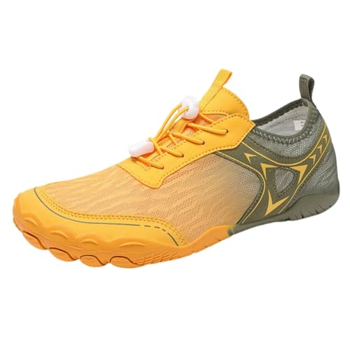 FANSU Aqua Schuhe Herren Damen, Strandschuhe Schnelltrocknend Aquaschuhe Unisex GR 35-47 rutschfest Wasserschuhe Schwimmschuhe Sommer Atmungsaktive Badeschuhe Surfschuhe (Gelb A,37) von FANSU