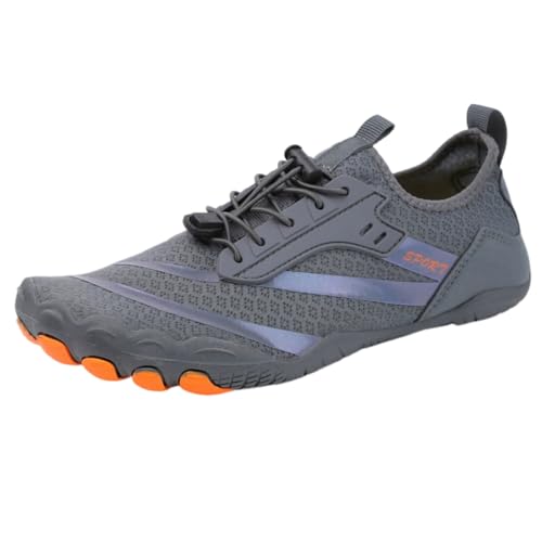 FANSU Aqua Schuhe Herren Damen, Strandschuhe Schnelltrocknend Aquaschuhe Unisex GR 35-47 rutschfest Wasserschuhe Schwimmschuhe Sommer Atmungsaktive Badeschuhe Surfschuhe (Grau,47) von FANSU