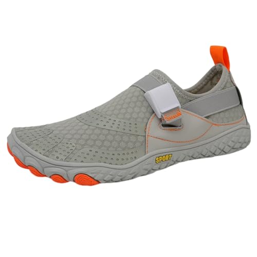 FANSU Aqua Schuhe Herren Damen, Strandschuhe Schnelltrocknend Aquaschuhe Unisex GR 35-47 rutschfest Wasserschuhe Schwimmschuhe Sommer Atmungsaktive Badeschuhe Surfschuhe (Grau B,39) von FANSU