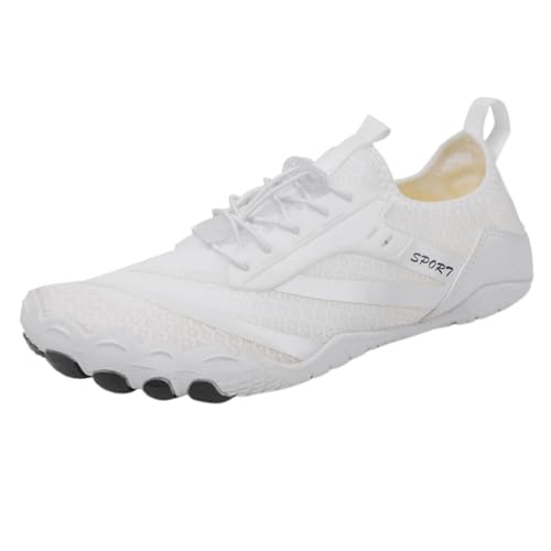 FANSU Aqua Schuhe Herren Damen, Strandschuhe Schnelltrocknend Aquaschuhe Unisex GR 35-47 rutschfest Wasserschuhe Schwimmschuhe Sommer Atmungsaktive Badeschuhe Surfschuhe (Weiß,37) von FANSU