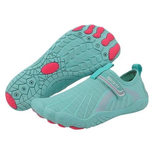 FANSU Aqua Schuhe Herren Damen, Strandschuhe Schnelltrocknend Aquaschuhe Unisex GR 36-46 Nylonschnalle rutschfest Wasserschuhe Schwimmschuhe Sommer Atmungsaktive Badeschuhe (Hellblau,41) von FANSU