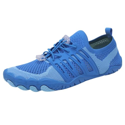 FANSU Aqua Schuhe Herren Damen, Strandschuhe Schnelltrocknend Aquaschuhe Unisex GR 36-46 rutschfest Wasserschuhe Schwimmschuhe Sommer Atmungsaktive Badeschuhe Surfschuhe (Blau B,43) von FANSU