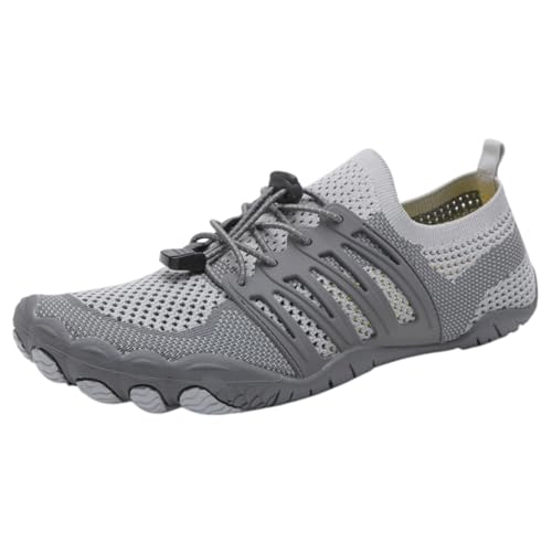 FANSU Aqua Schuhe Herren Damen, Strandschuhe Schnelltrocknend Aquaschuhe Unisex GR 36-46 rutschfest Wasserschuhe Schwimmschuhe Sommer Atmungsaktive Badeschuhe Surfschuhe (Grau B,36) von FANSU