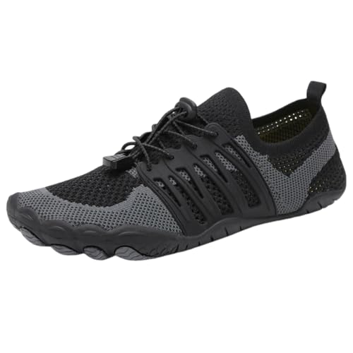 FANSU Aqua Schuhe Herren Damen, Strandschuhe Schnelltrocknend Aquaschuhe Unisex GR 36-46 rutschfest Wasserschuhe Schwimmschuhe Sommer Atmungsaktive Badeschuhe Surfschuhe (Schwarz B,38) von FANSU