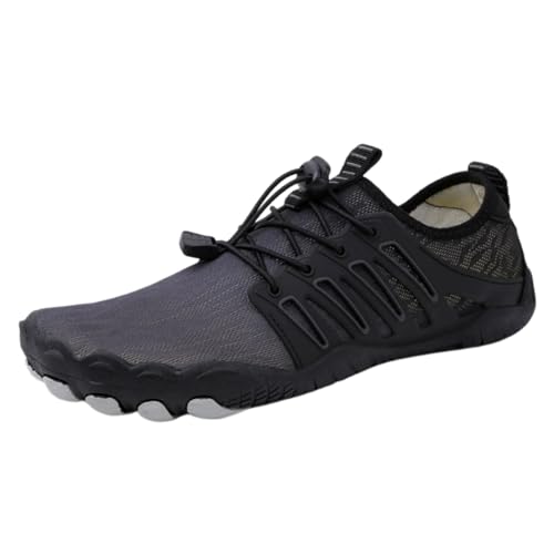 FANSU Aqua Schuhe Herren Damen, Strandschuhe Schnelltrocknend Aquaschuhe Unisex GR 36-46 rutschfest Wasserschuhe Schwimmschuhe Sommer Atmungsaktive Badeschuhe Surfschuhe (Schwarz C,41) von FANSU